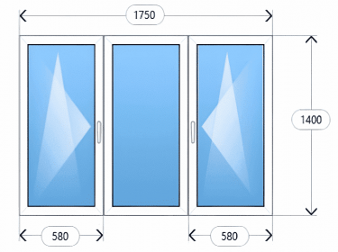 Трехстворчатое окно